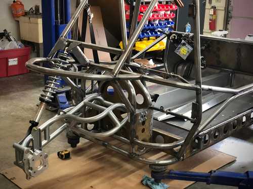The tube chassis and rear suspension